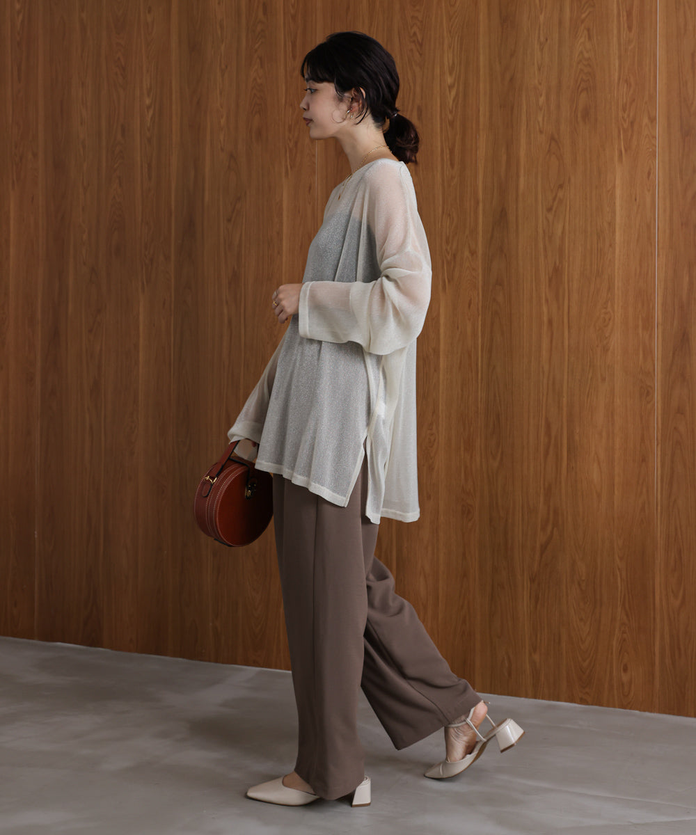 オーバーサイズラメシアートップス