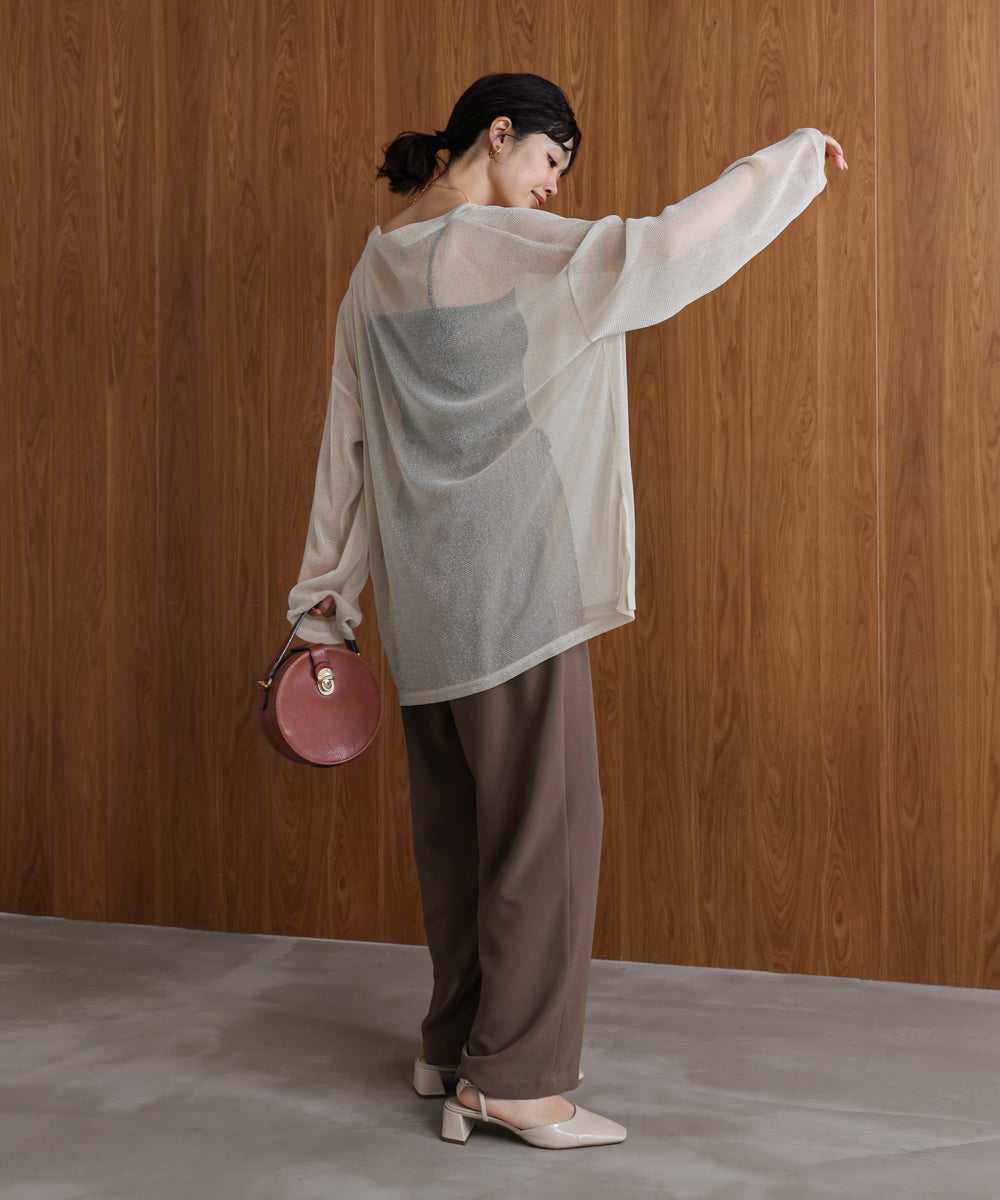 オーバーサイズラメシアートップス