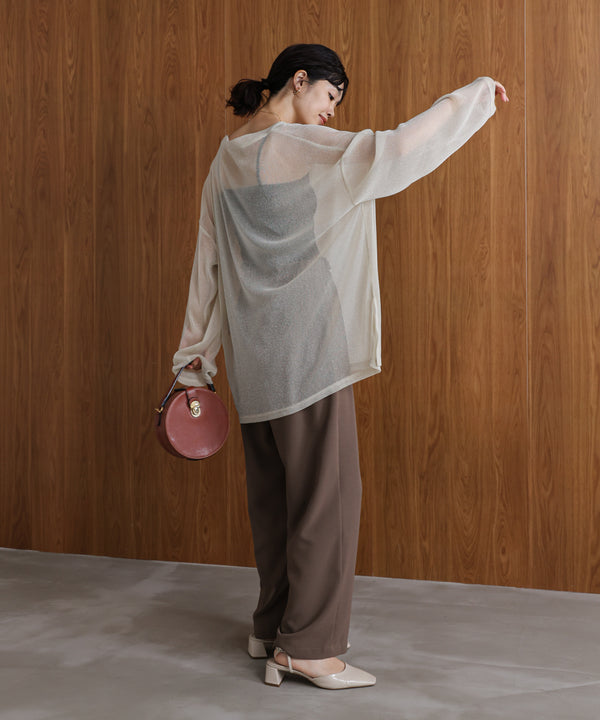 オーバーサイズラメシアートップス