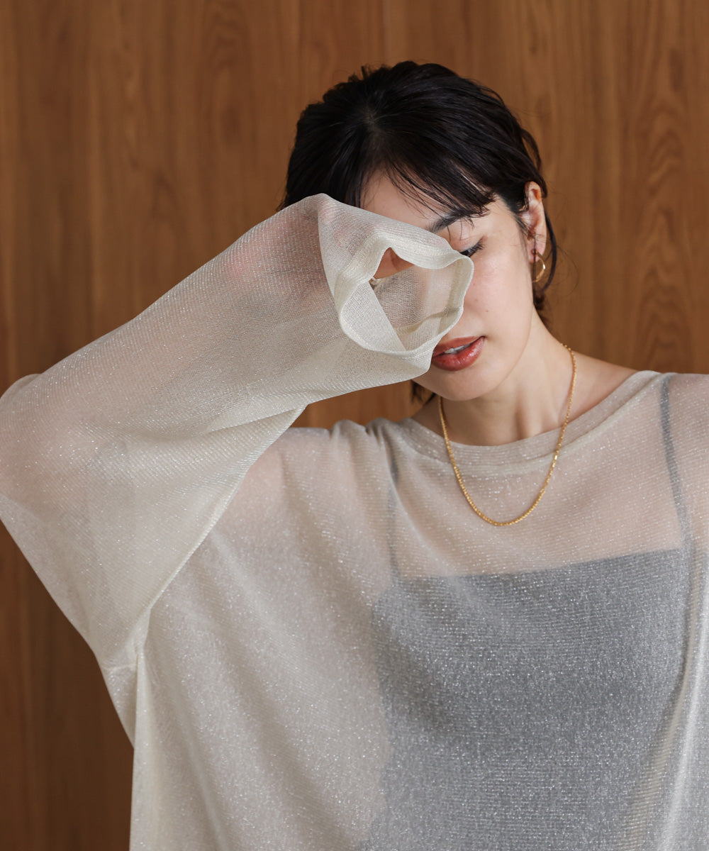 オーバーサイズラメシアートップス