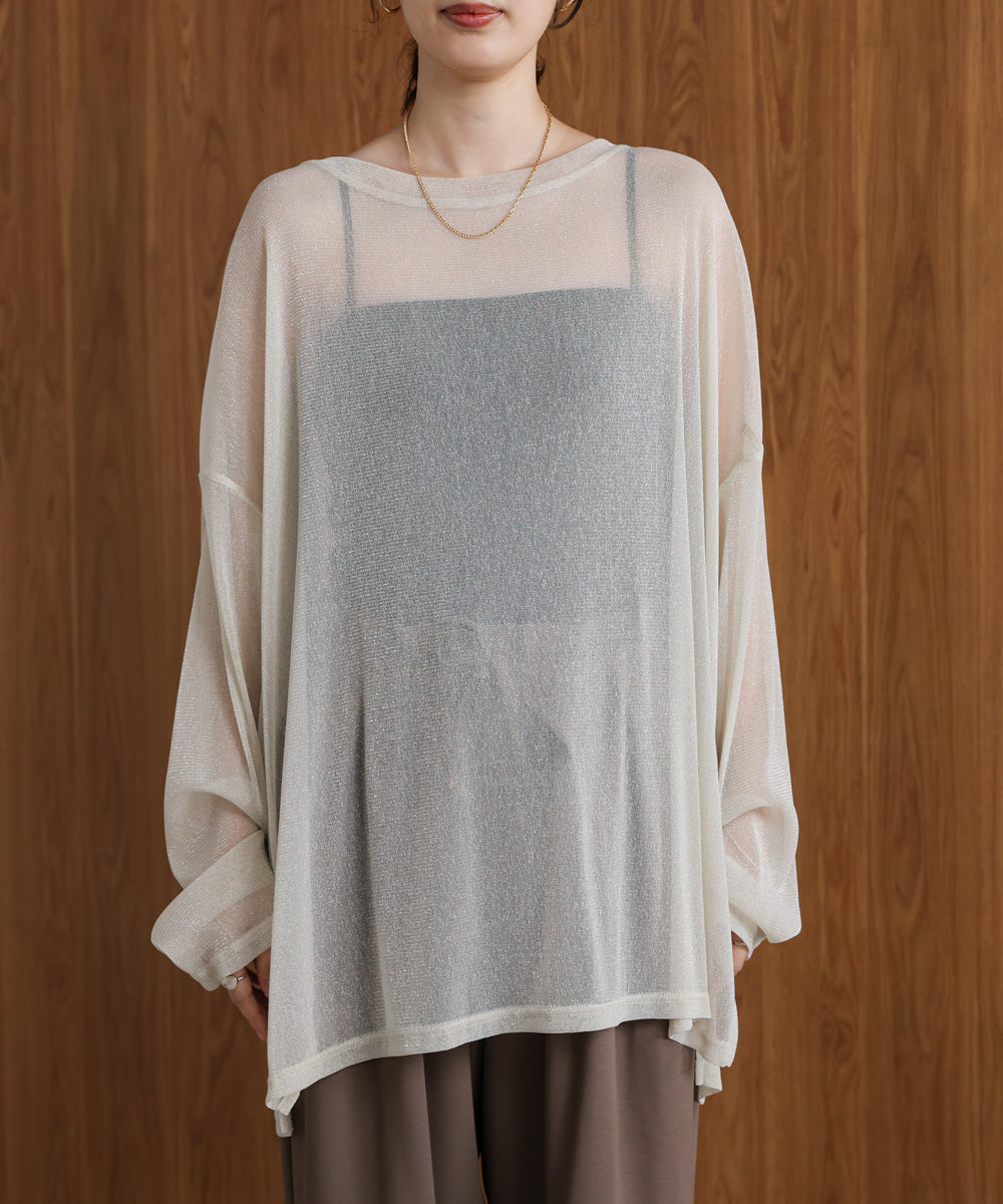 オーバーサイズラメシアートップス