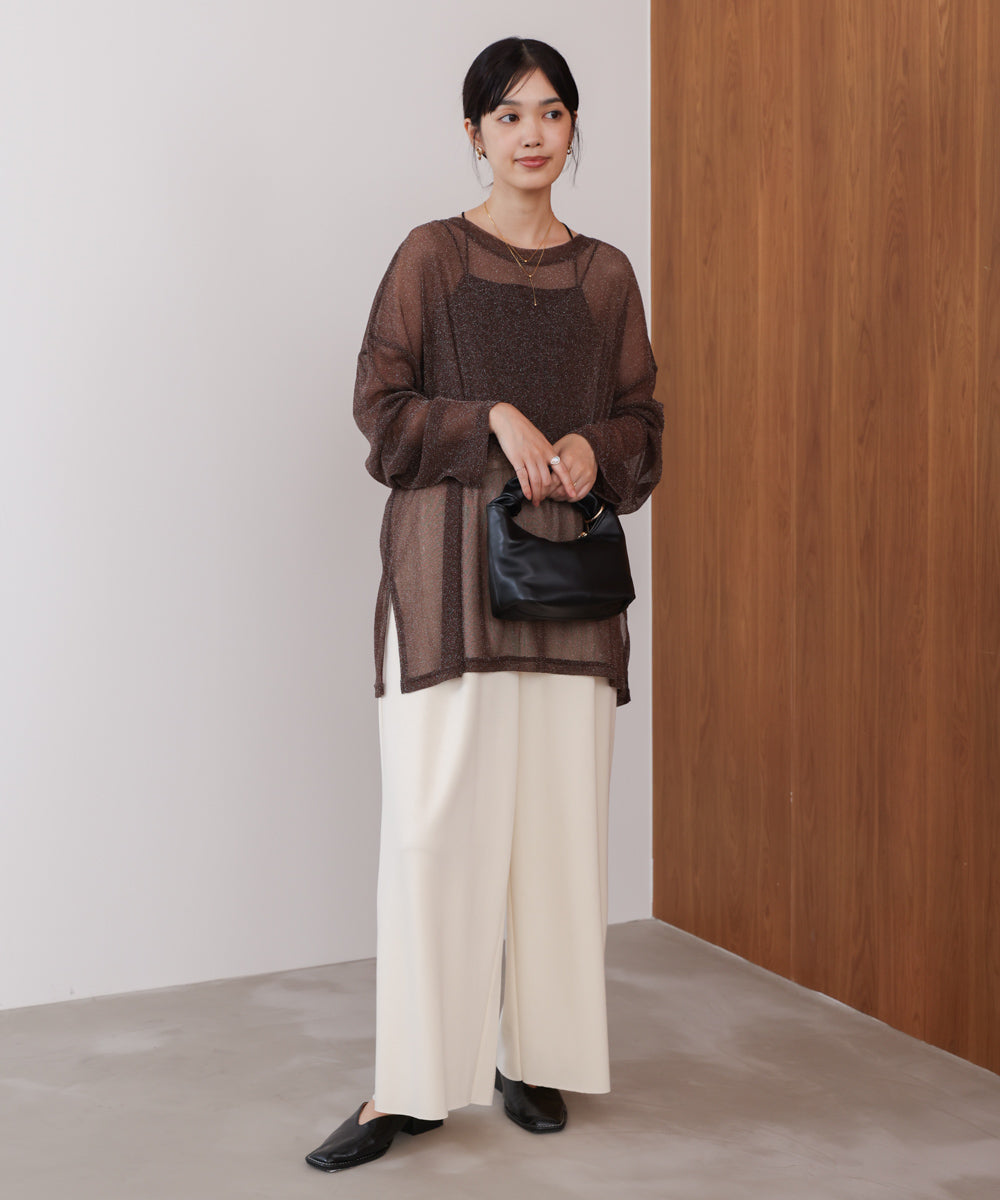 オーバーサイズラメシアートップス