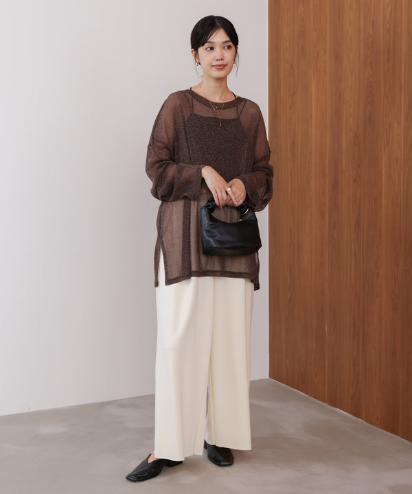 オーバーサイズラメシアートップス