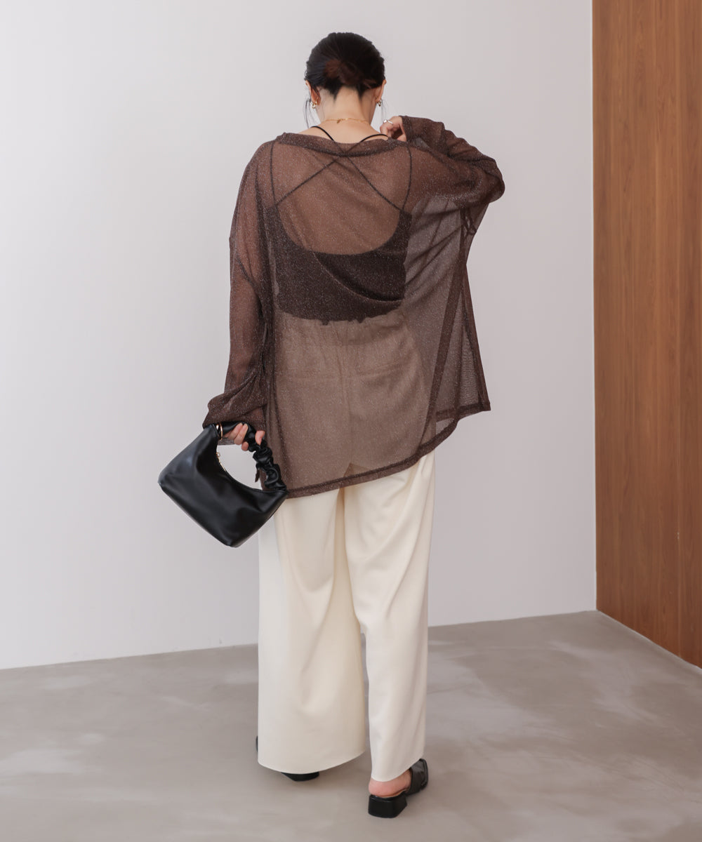 オーバーサイズラメシアートップス