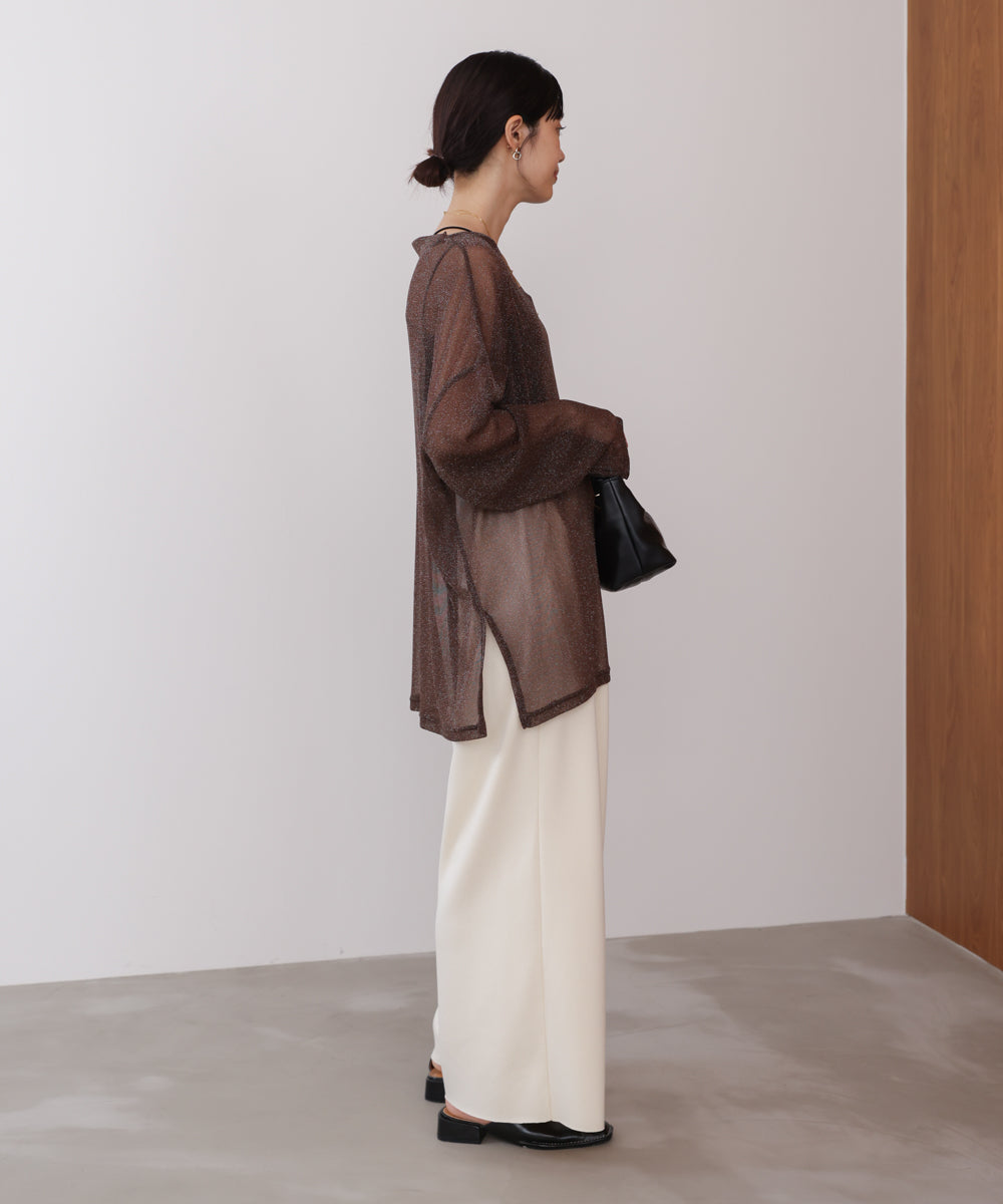 オーバーサイズラメシアートップス