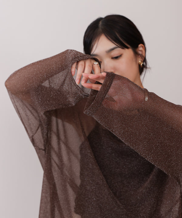 オーバーサイズラメシアートップス