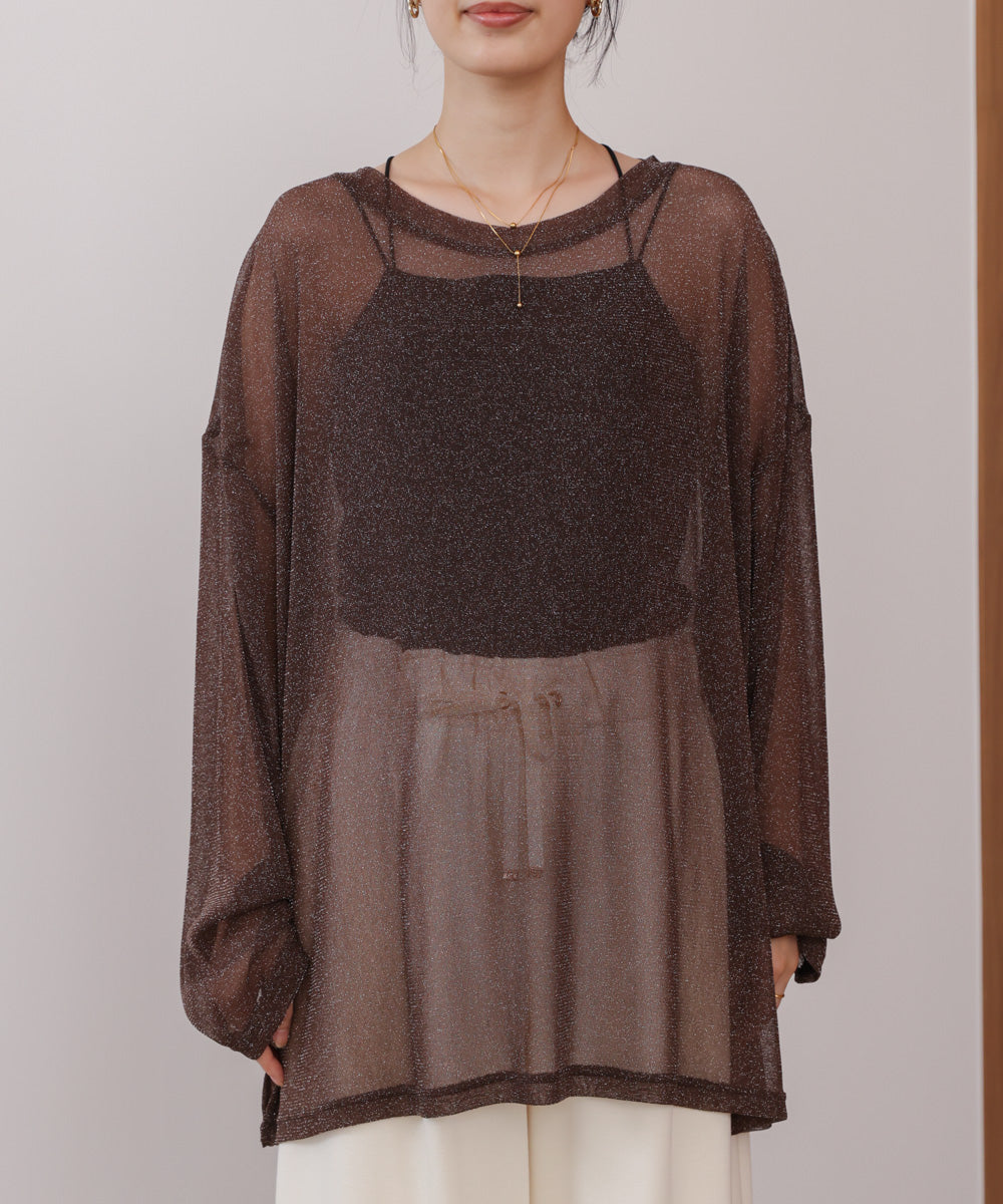 オーバーサイズラメシアートップス