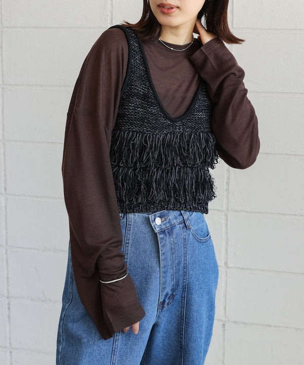 オーバーサイズシアーカットトップス