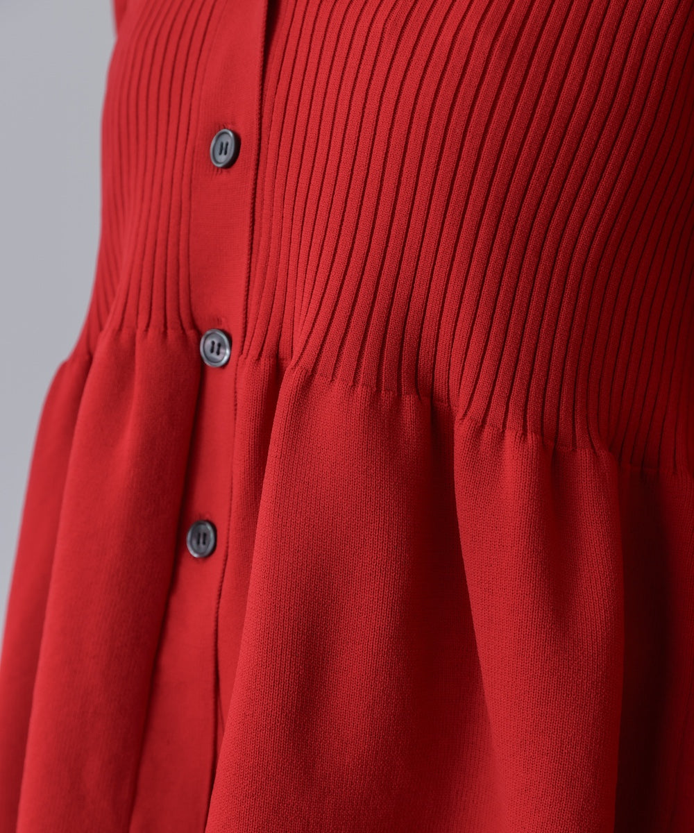 軽量ペプラムニットカーディガン