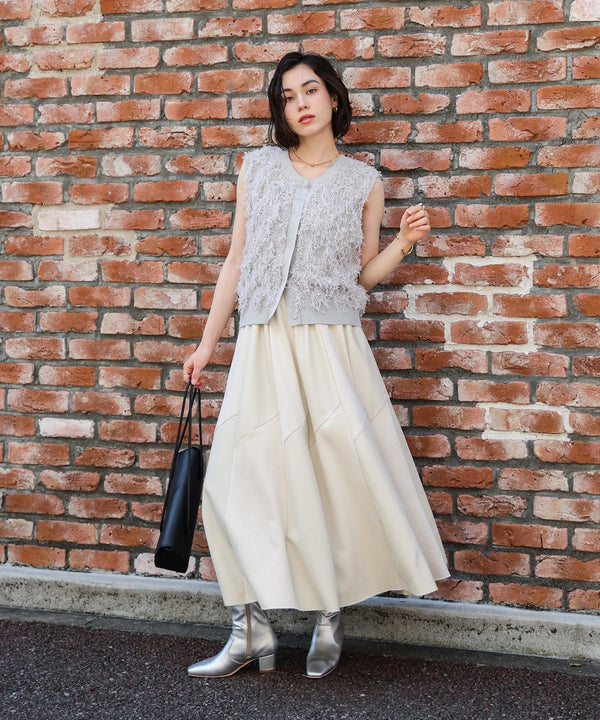 ジャガードフリンジニットベスト