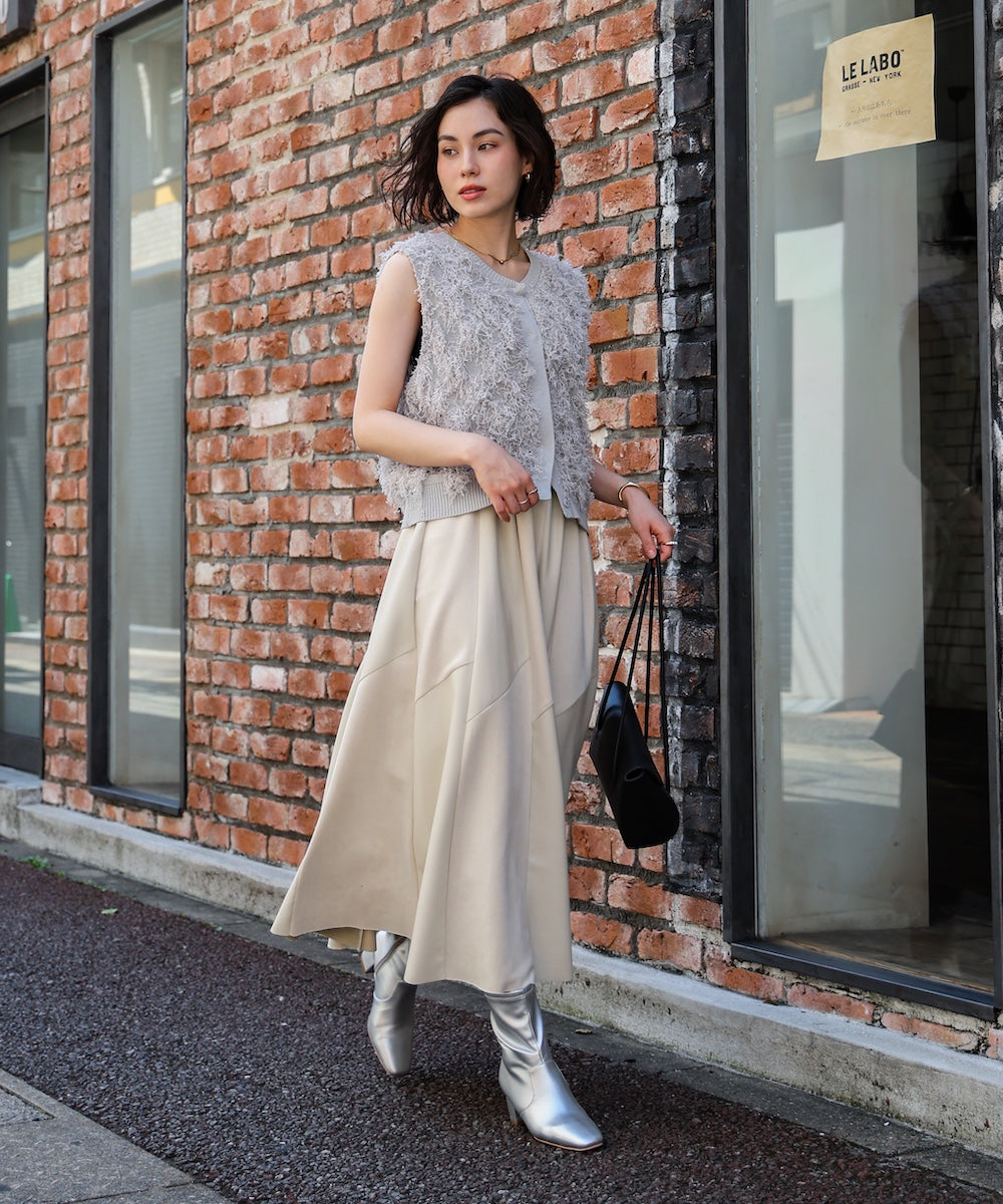 ジャガードフリンジニットベスト