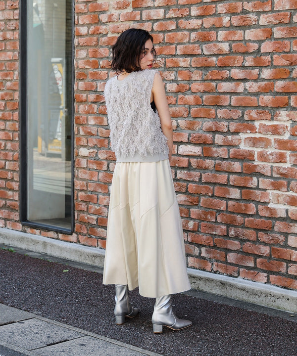 ジャガードフリンジニットベスト