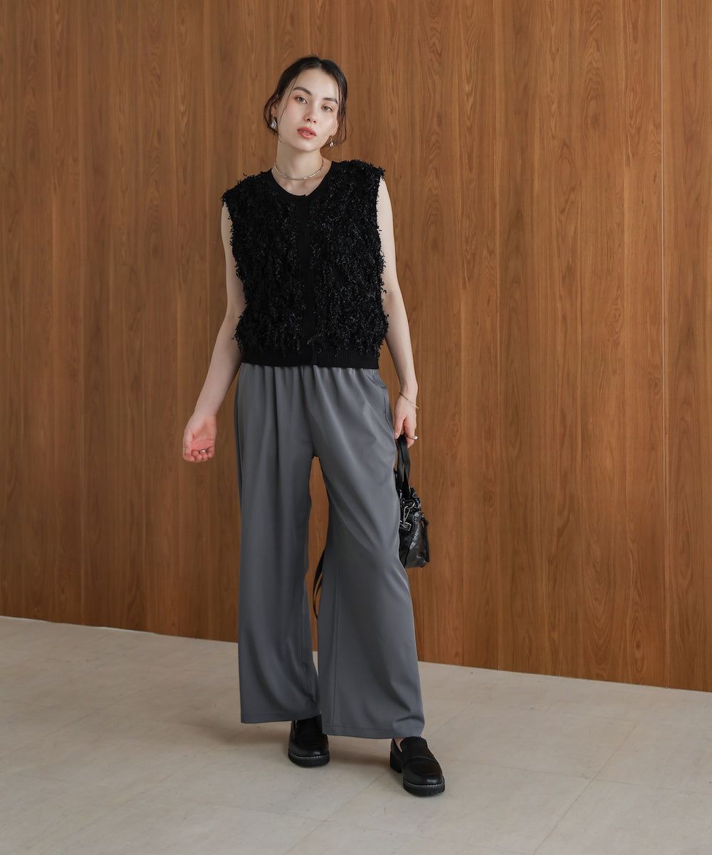 ジャガードフリンジニットベスト