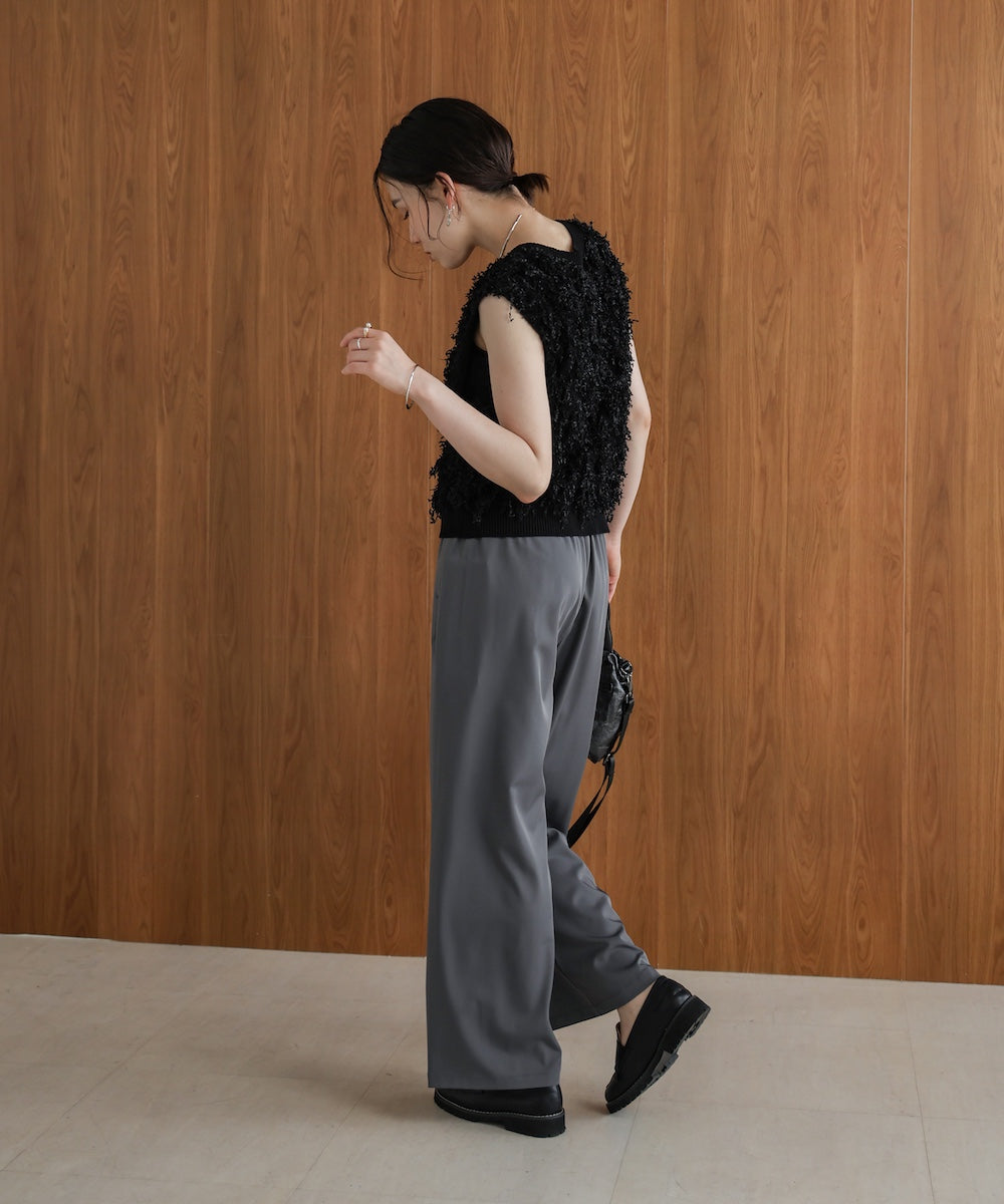 ジャガードフリンジニットベスト