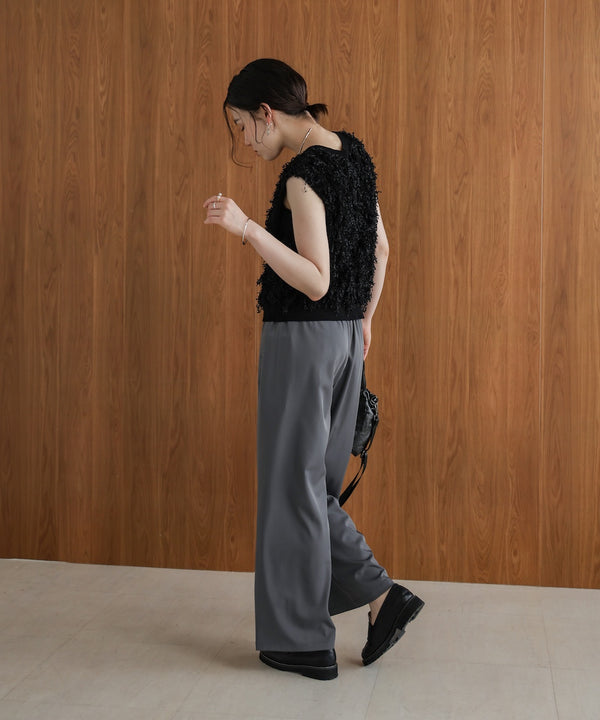 ジャガードフリンジニットベスト