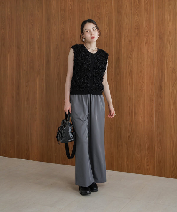 ジャガードフリンジニットベスト