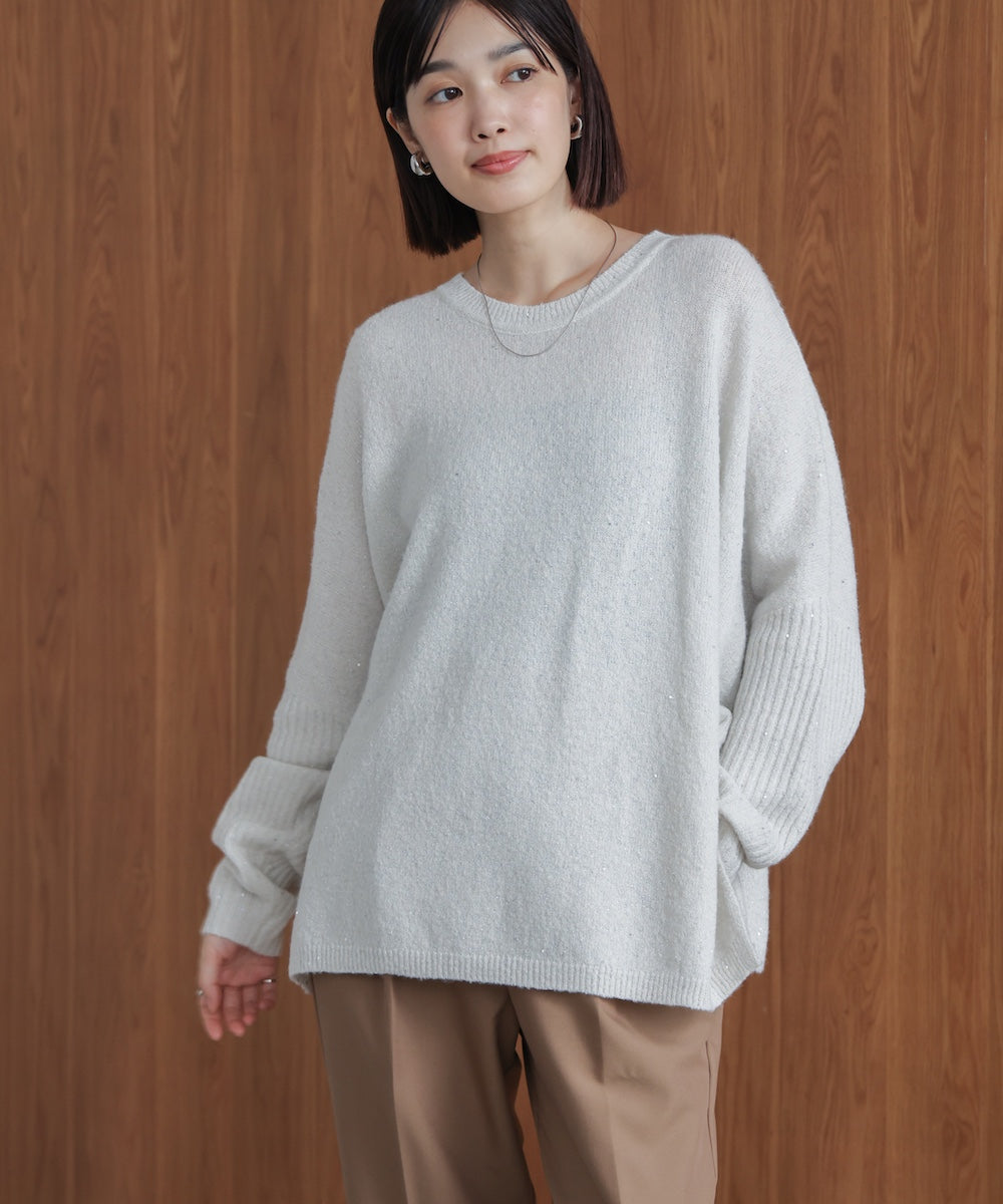 スパンコールドルマンニットリブ