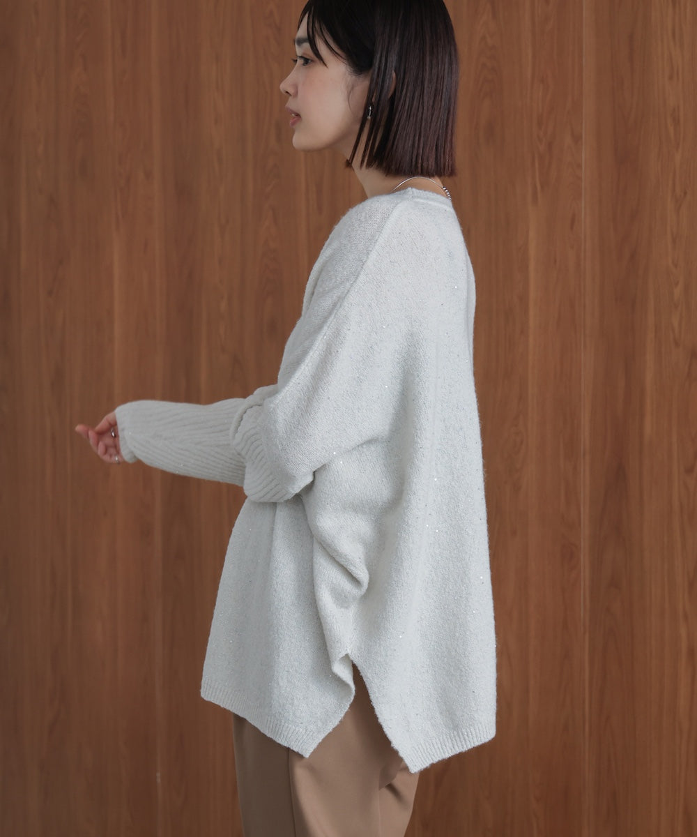 スパンコールドルマンニットリブ