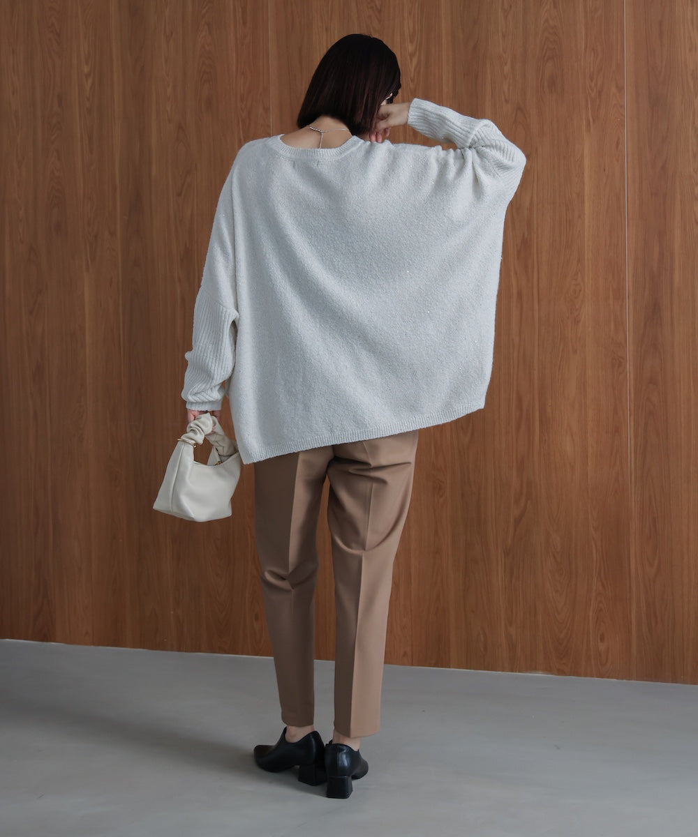 スパンコールドルマンニットリブ