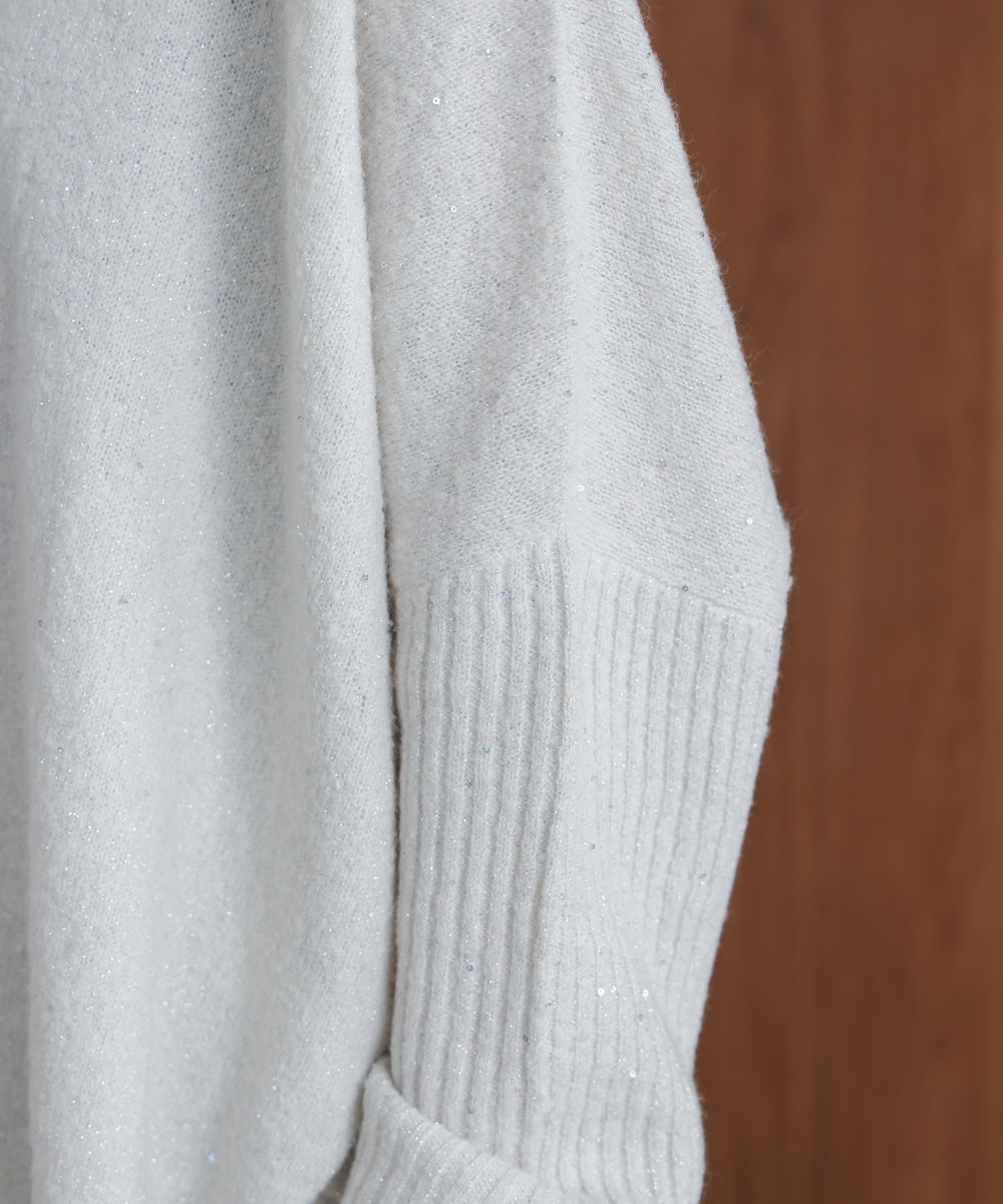 スパンコールドルマンニットリブ