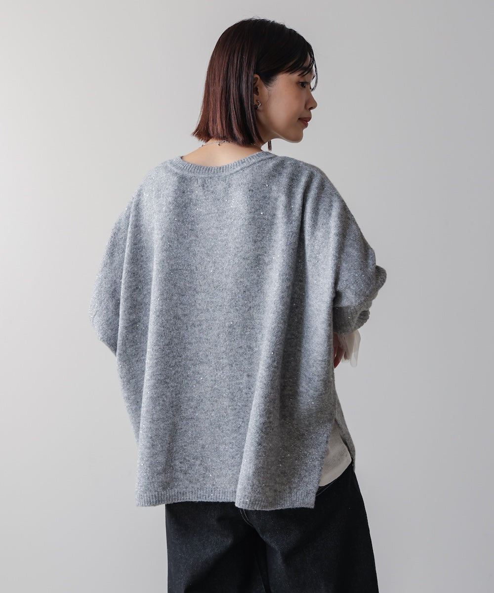 スパンコールドルマンニットリブ