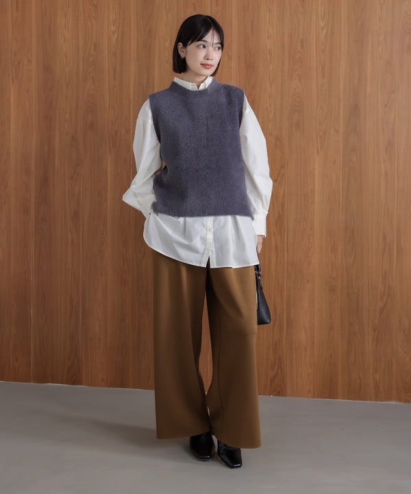 ダブルフェイスフェザースリットベスト