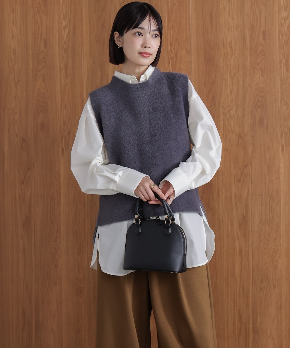 ダブルフェイスフェザースリットベスト