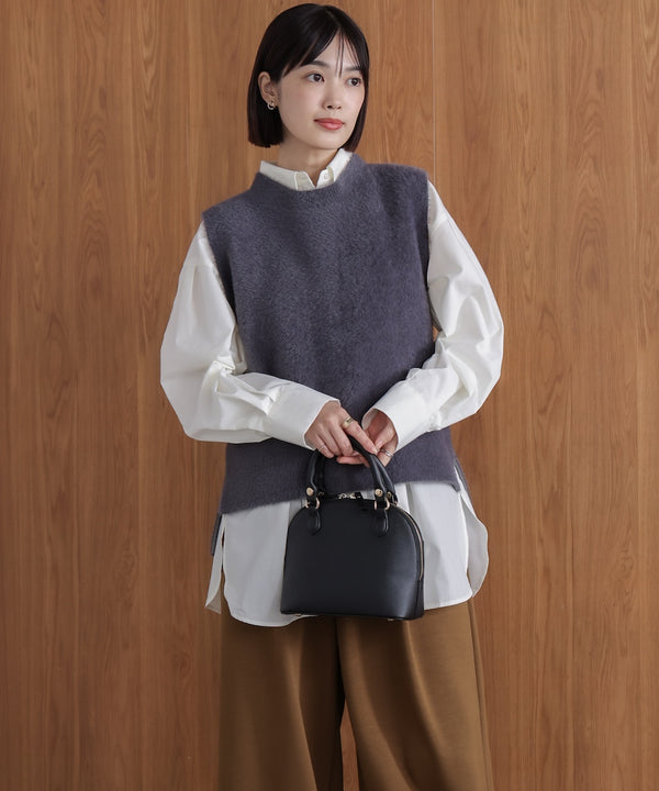 ダブルフェイスフェザースリットベスト