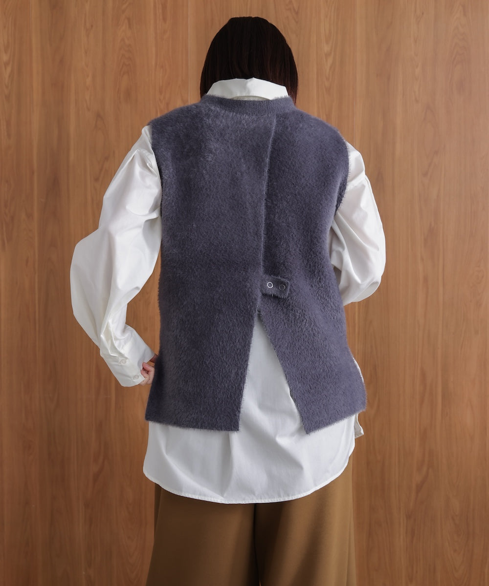 ダブルフェイスフェザースリットベスト