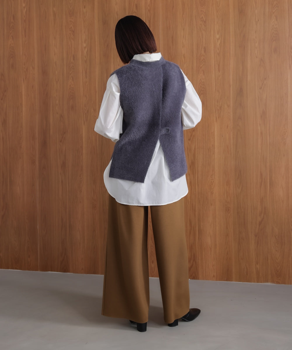 ダブルフェイスフェザースリットベスト