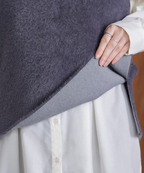 ダブルフェイスフェザースリットベスト