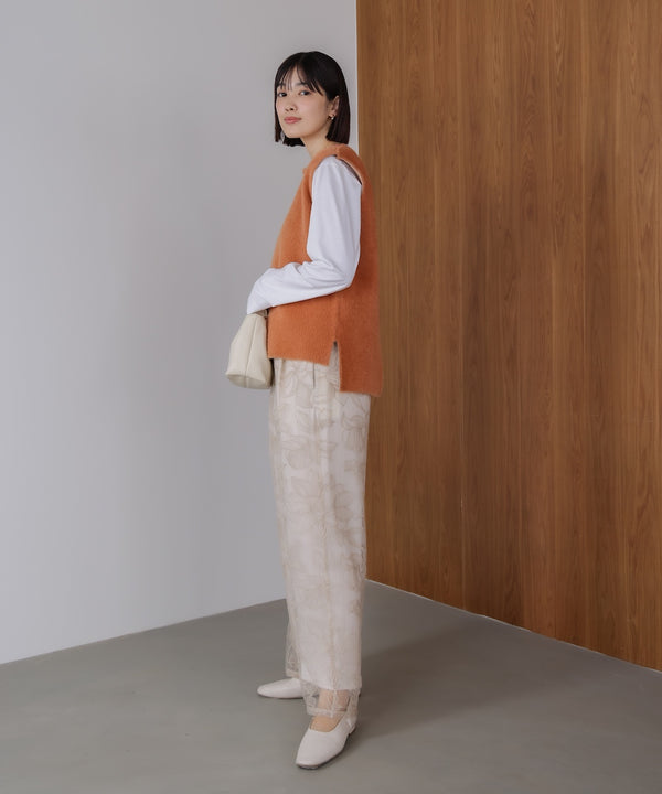 ダブルフェイスフェザースリットベスト