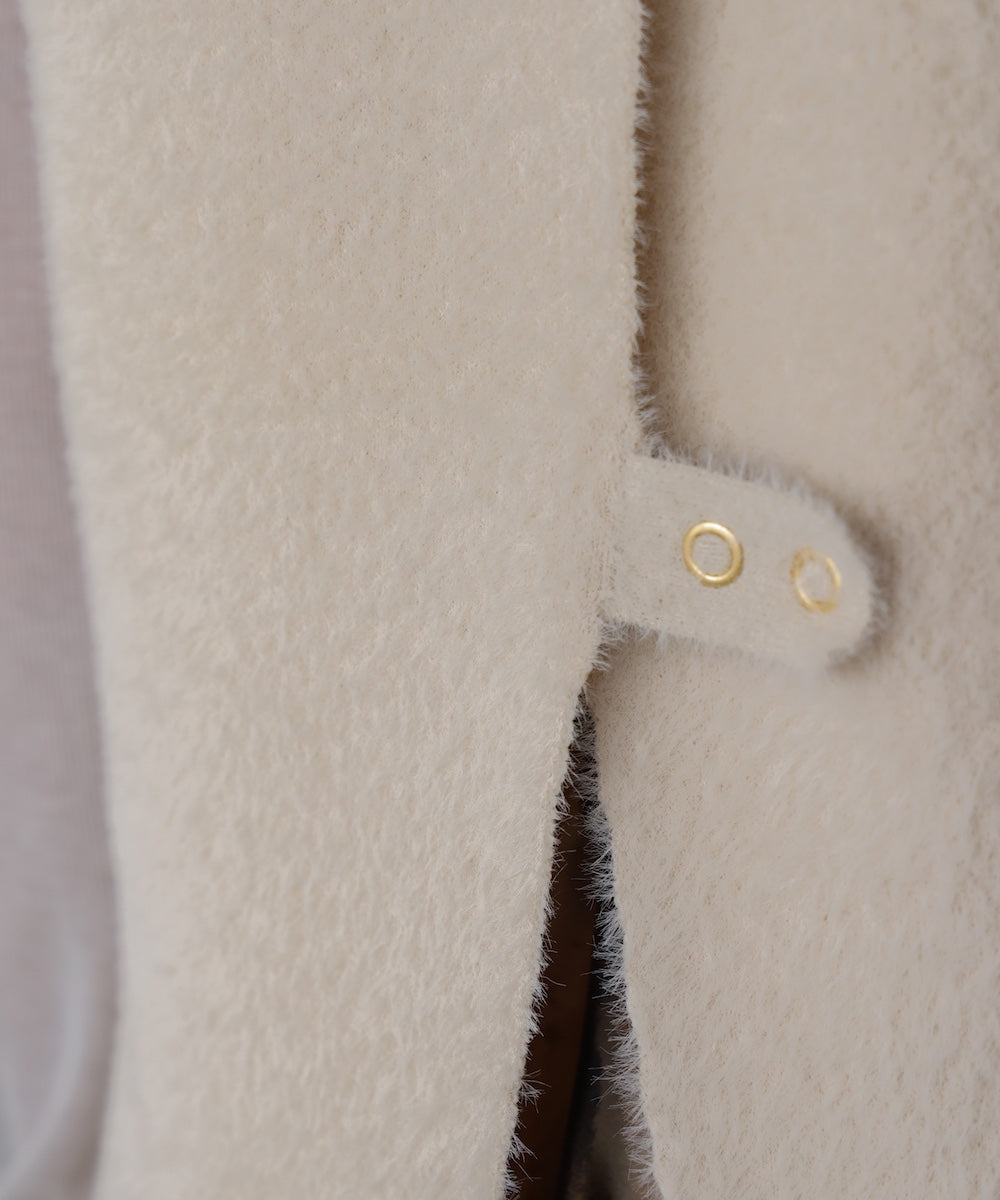 ダブルフェイスフェザースリットベスト