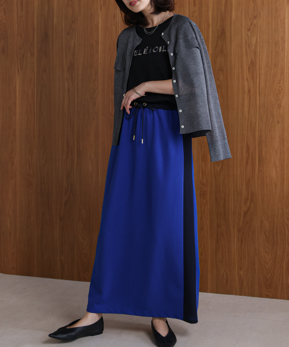 カットジョーゼットサイドラインスカート