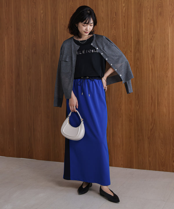 カットジョーゼットサイドラインスカート