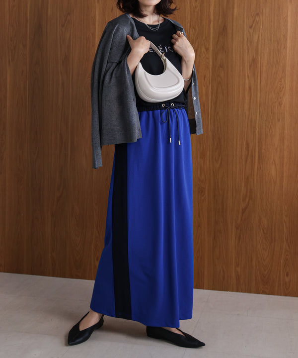 カットジョーゼットサイドラインスカート