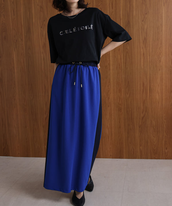 カットジョーゼットサイドラインスカート