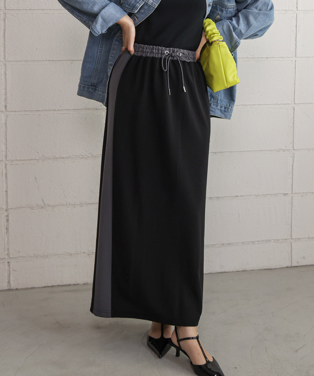カットジョーゼットサイドラインスカート