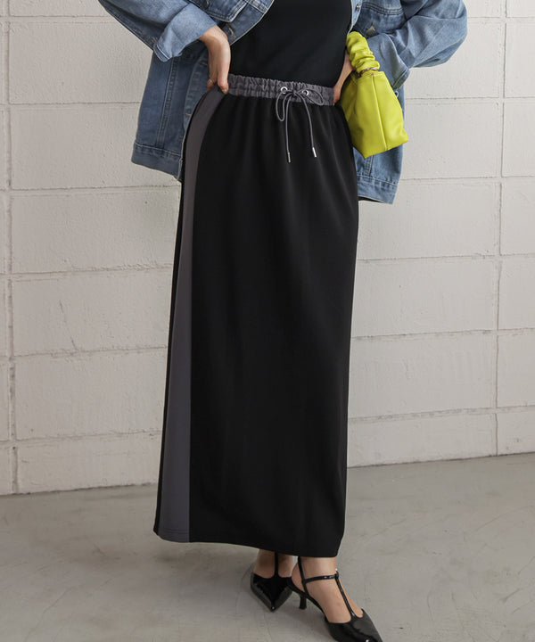 カットジョーゼットサイドラインスカート