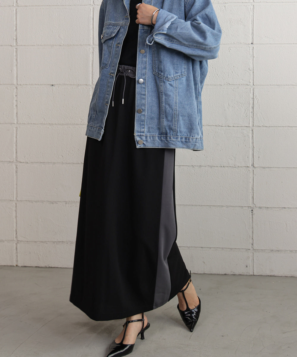 カットジョーゼットサイドラインスカート