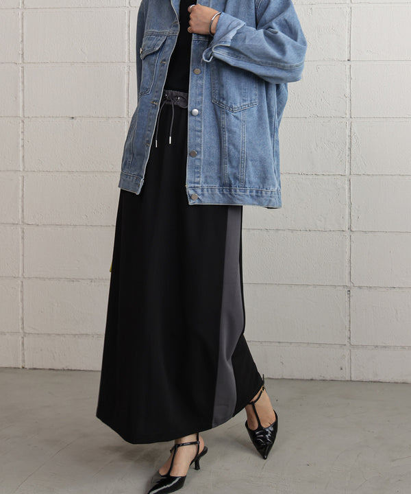 カットジョーゼットサイドラインスカート