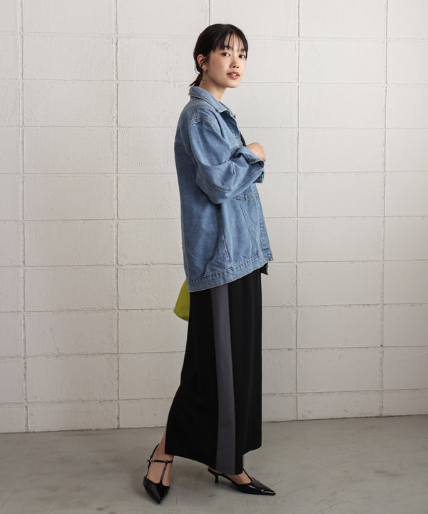 カットジョーゼットサイドラインスカート
