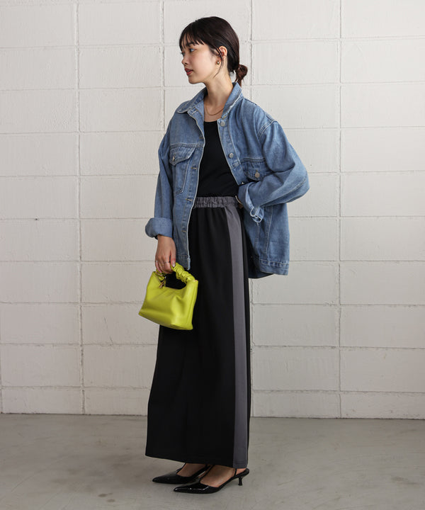 カットジョーゼットサイドラインスカート