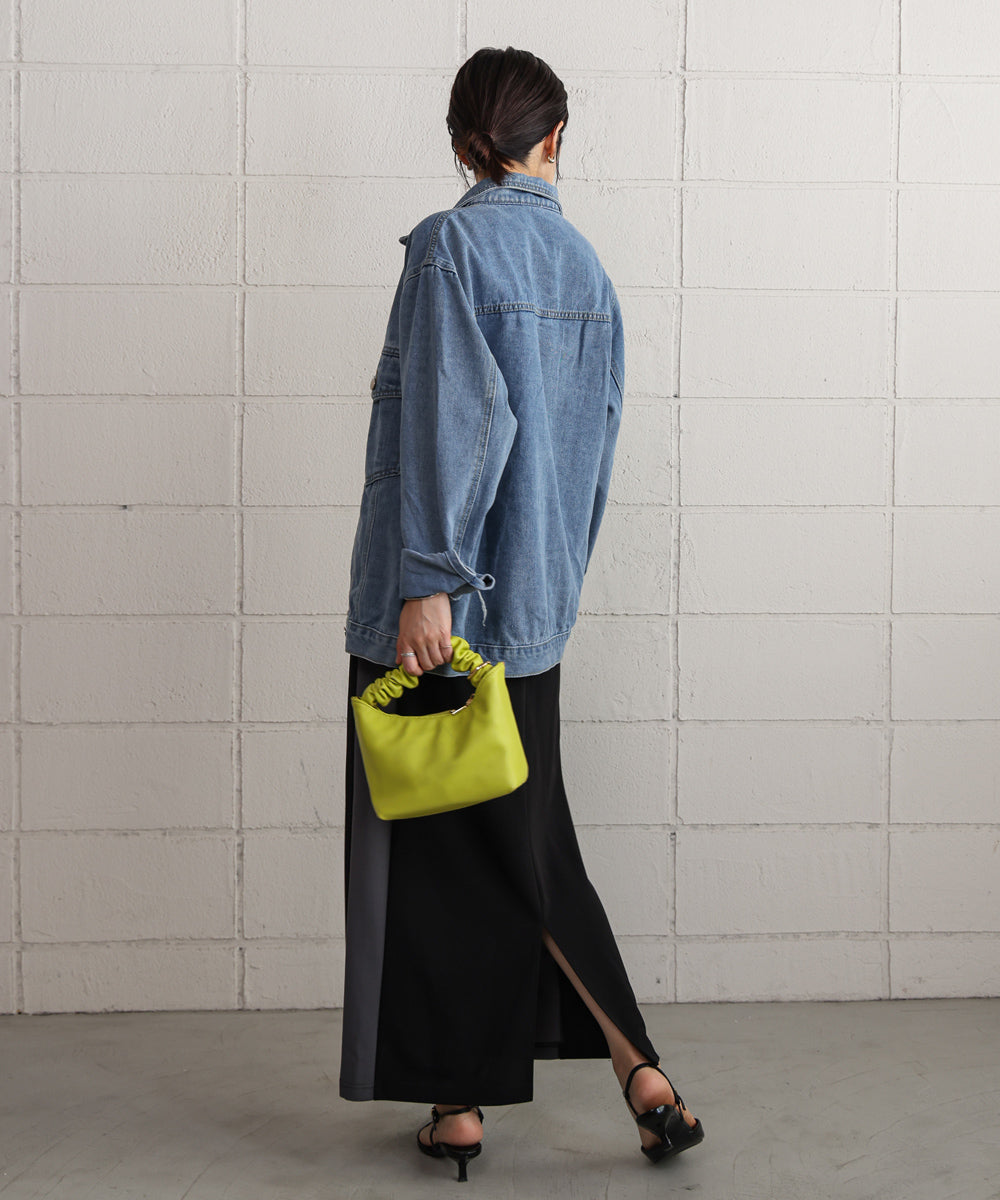 カットジョーゼットサイドラインスカート