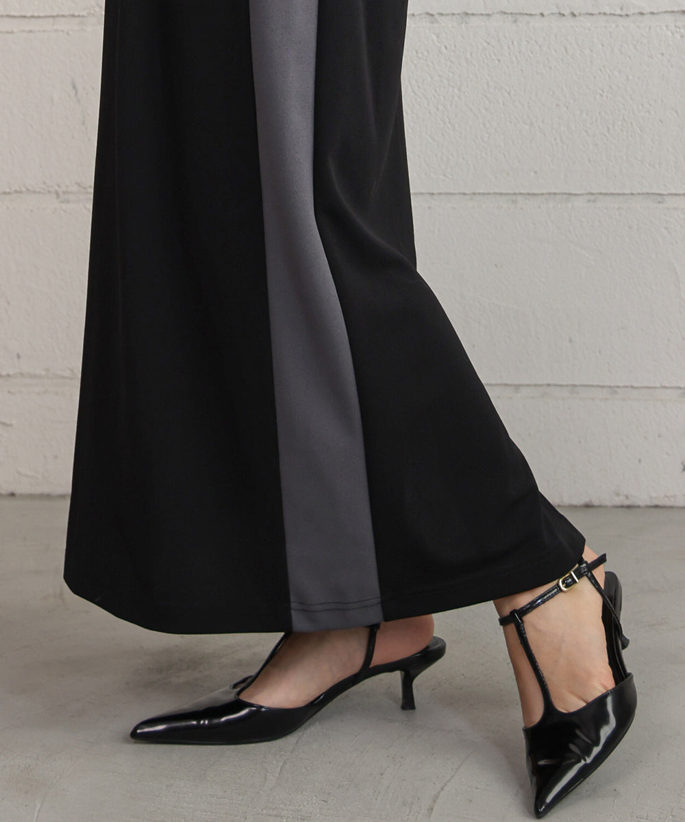 カットジョーゼットサイドラインスカート