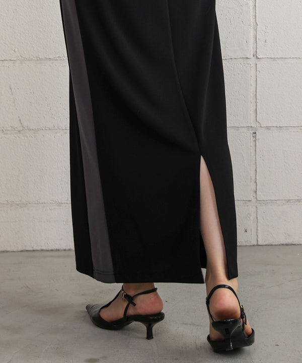 カットジョーゼットサイドラインスカート