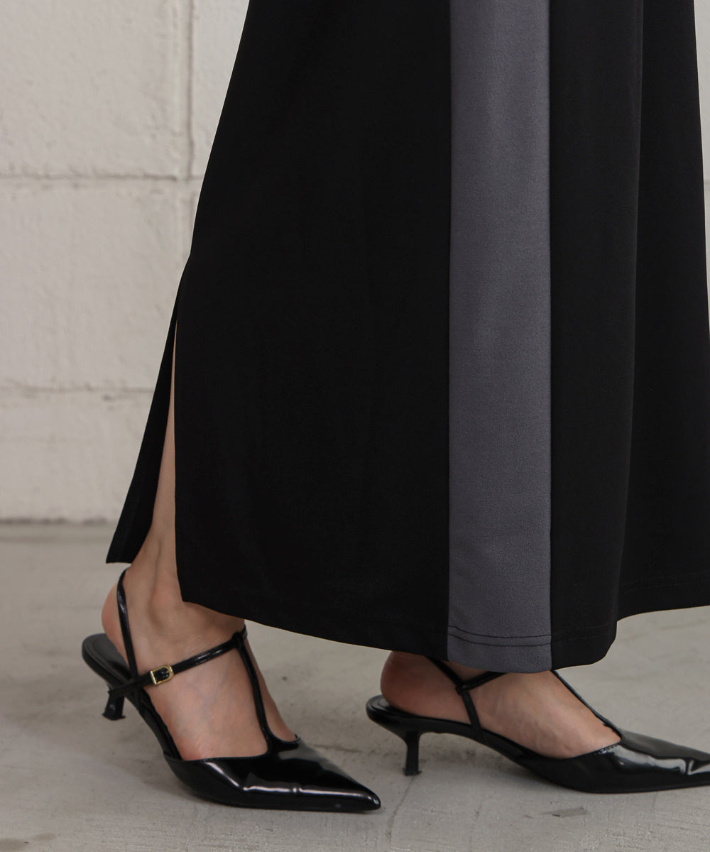 カットジョーゼットサイドラインスカート