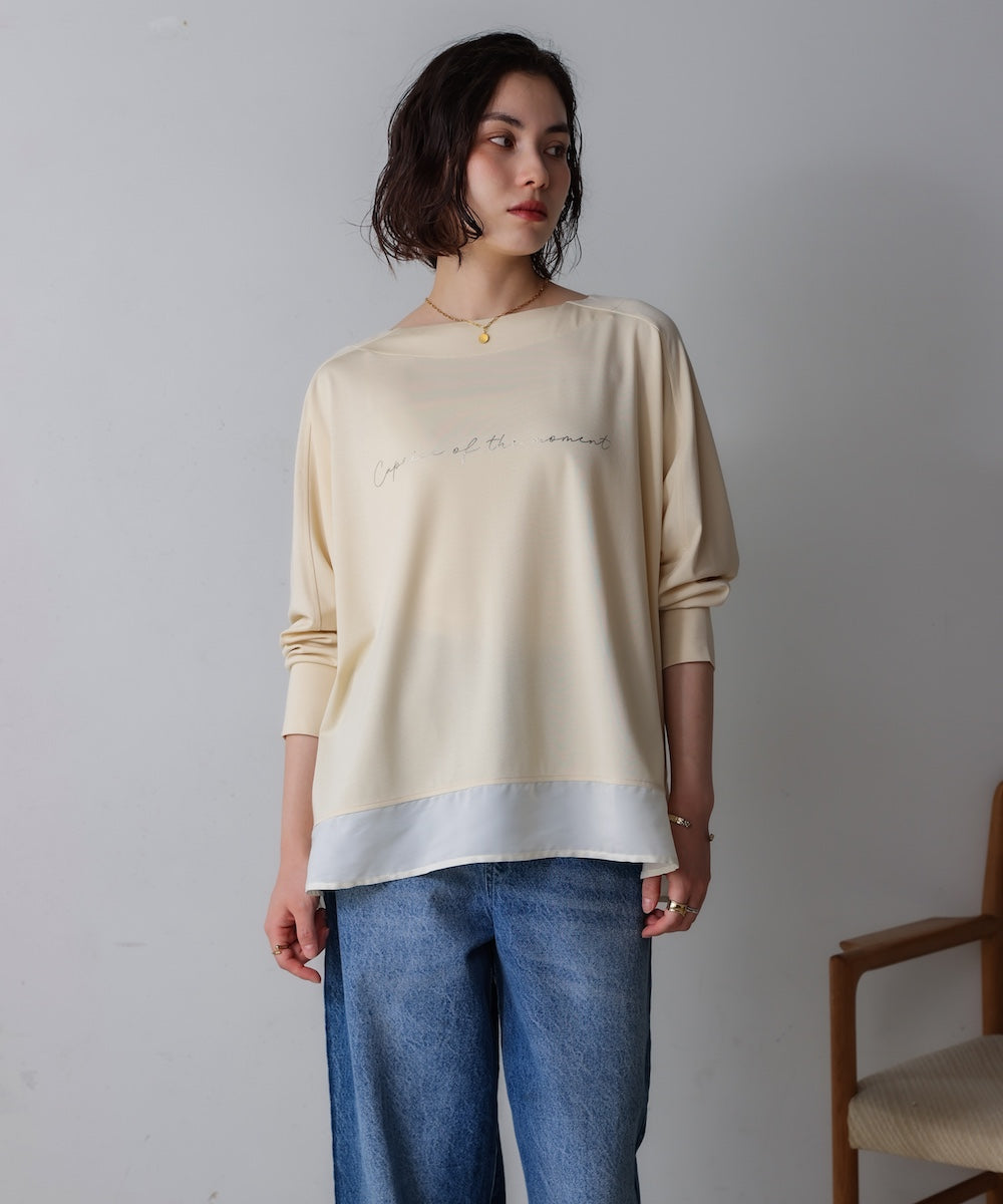 異素材ヘムドルマンプルオーバー