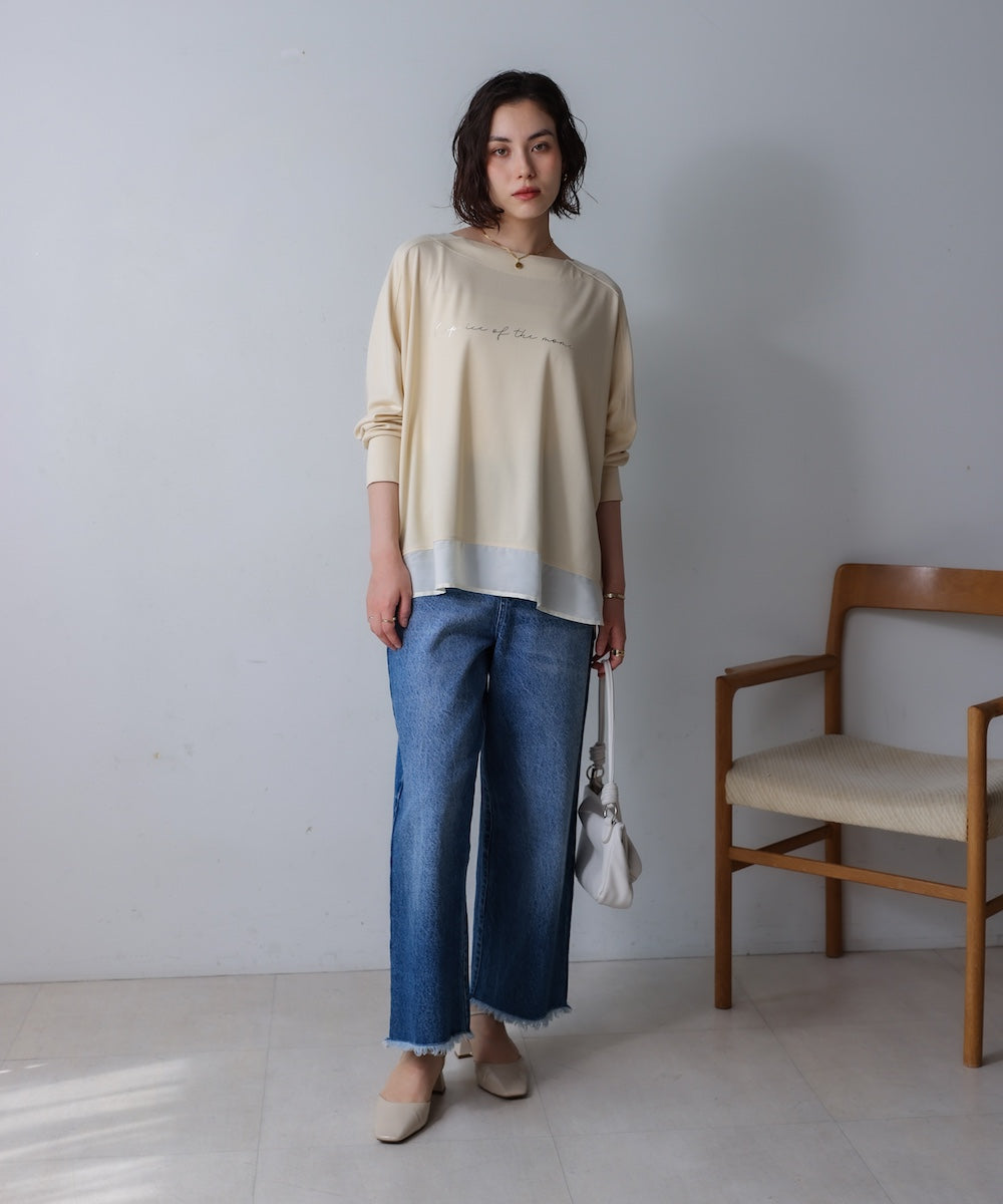 異素材ヘムドルマンプルオーバー