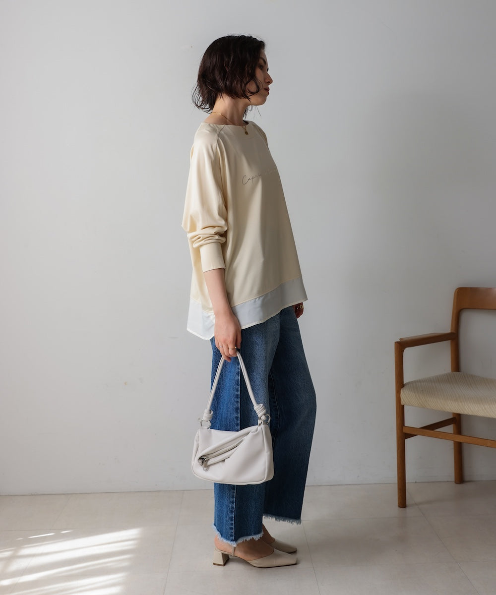 異素材ヘムドルマンプルオーバー